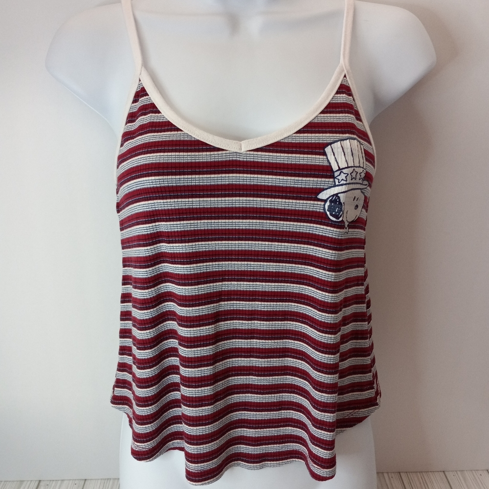 Peanuts Snoopy Striped Patriotic Tank Top